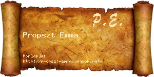 Propszt Emma névjegykártya