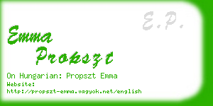 emma propszt business card